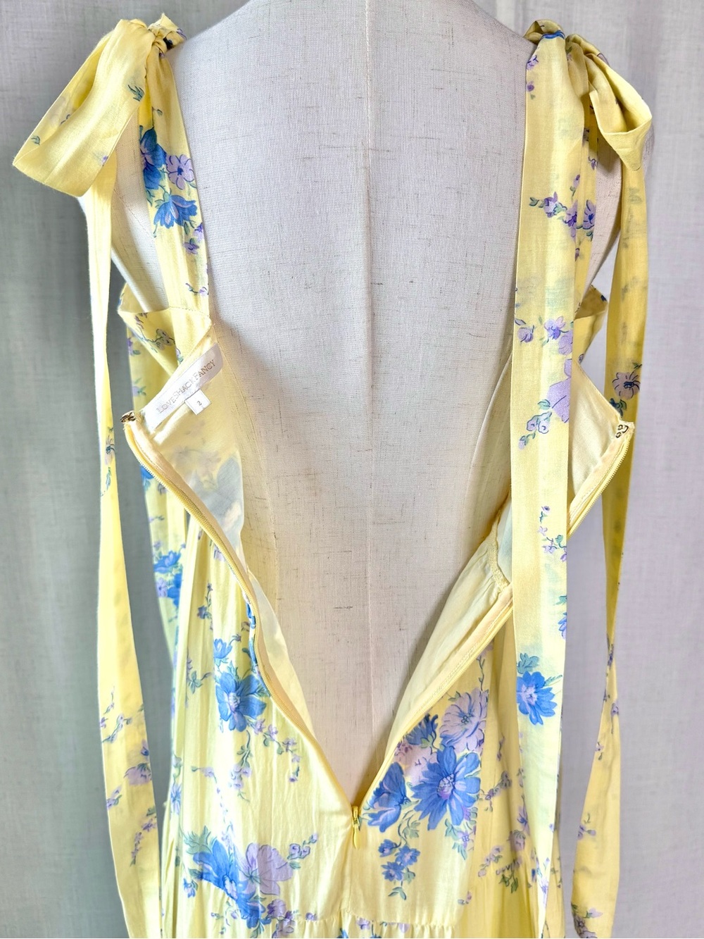 LoveShackFancy Burrows Maxi Dress Sunshower Garden Yellow Floral Size 2 - Picture 9 of 16